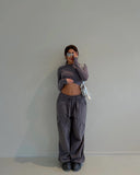 Long Sleeve Crop 'Body' Slate