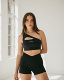 One Shoulder Bra - Black