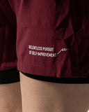 Men's 2 in 1 Shorts Burgundy Black