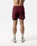 Men's 2 in 1 Shorts Burgundy Black