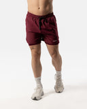 Men's 2 in 1 Shorts Burgundy