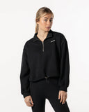 Boxy Half Zip Sweatshirt Zwart