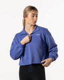 Boxy Half Zip Sweatshirt Blauw Iris