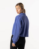 Boxy Half Zip Sweatshirt Blue Iris