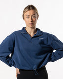 Boxy Half Zip Sweatshirt Royal Blue