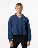 Boxy Half Zip Sweatshirt Royal Blue