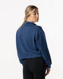 Boxy Half Zip Sweatshirt Royal Blue