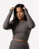 Long Sleeve Crop 'Body' Slate