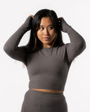 Long Sleeve Crop 'Body' Slate