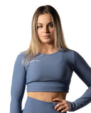 Ribbed V2 Long Sleeve Crop Blueberry