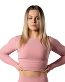 Ribbed V2 Long Sleeve Crop Cotton Candy