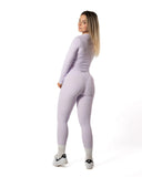 Ribbed V2 Long Sleeve Crop Lavender