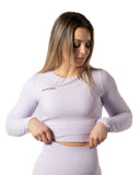 Ribbed V2 Long Sleeve Crop Lavender