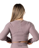 Ribbed V2 Long Sleeve Crop Plum