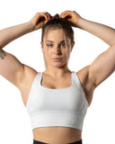 Ribbed V2 Sports Bra White