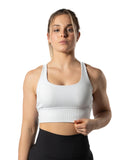 Ribbed V2 Sports Bra White