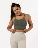 Varsity Crop Top Olive