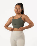 Varsity Crop Top Olive