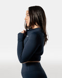 LuxForm Zip Crop Jacket - Navy