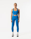 High Waist Crossover Legging - Bright Blue