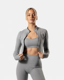 LuxForm Zip Crop Jacket - Rhino Grey